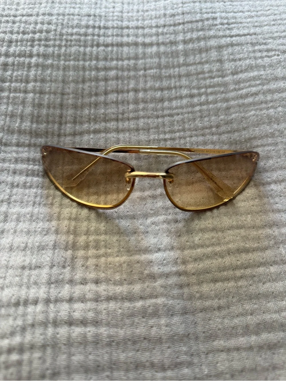 Gold Rim Brown Gradient Women's Sunglasses y2K